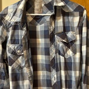 Men’s Guess Plaid Button Down Size Large
